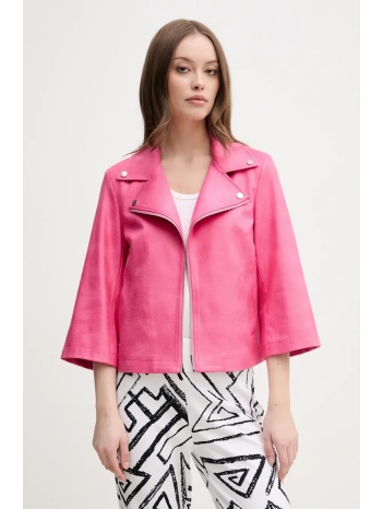 μπουφάν joseph ribkoff χρώμα ροζ, 251908 κύριο υλικό 90%