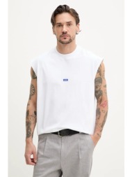 βαμβακερό μπλουζάκι hugo blue χρώμα: άσπρο, 50509773 100% βαμβάκι