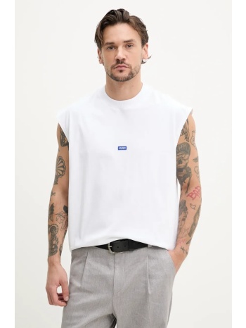 βαμβακερό μπλουζάκι hugo blue χρώμα άσπρο, 50509773 100%