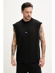 βαμβακερό μπλουζάκι hugo blue χρώμα: μαύρο, 50509773 100% βαμβάκι