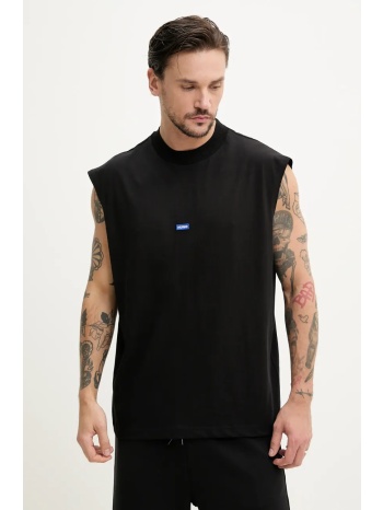 βαμβακερό μπλουζάκι hugo blue χρώμα μαύρο, 50509773 100%