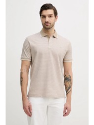 βαμβακερό μπλουζάκι πόλο paul&shark ανδρικό, χρώμα: μπεζ, 25411226 100% βαμβάκι