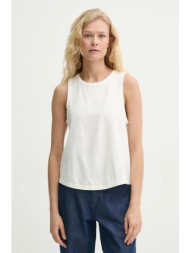 βαμβακερό τοπ won hundred χρώμα: μπεζ, 3428-12086 100% οργανικό βαμβάκι