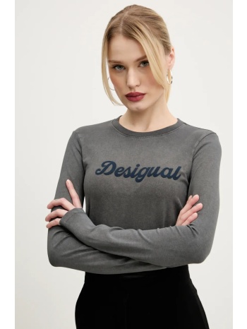 μακρυμάνικο desigual wisconsin χρώμα γκρι, 25swtk85 95%