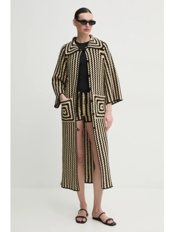 βαμβακερό παλτό by malene birger dina χρώμα μαύρο, 103071