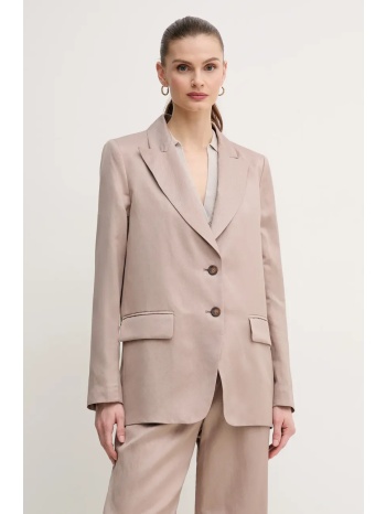 blazer με μείγμα λινών marc aurel χρώμα μπεζ