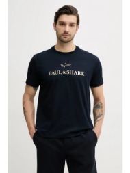 μπλουζάκι paul&shark χρώμα: ναυτικό μπλε, c0p1239 100% βαμβάκι