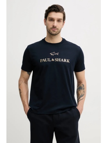 μπλουζάκι paul&shark χρώμα ναυτικό μπλε, c0p1239 100%