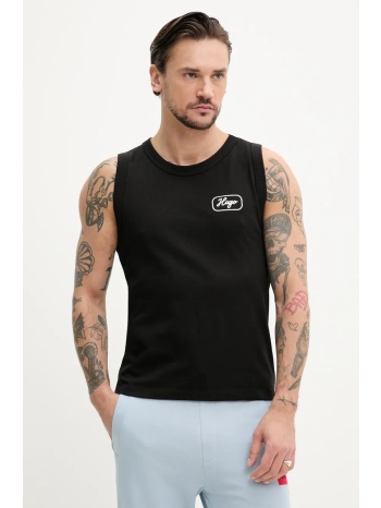 βαμβακερό μπλουζάκι hugo blue χρώμα μαύρο, 50534750 100%