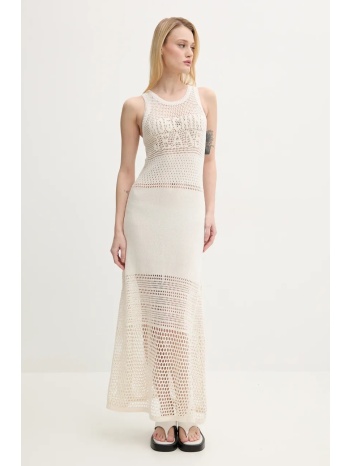 φόρεμα moschino jeans χρώμα μπεζ, 0481 3701 75% βαμβάκι