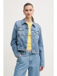 τζιν μπουφάν tommy hilfiger χρώμα: μπλε, ww0ww44373 99% βαμβάκι, 1% ελαστάν