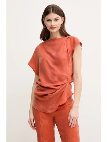 μπλουζάκι hoss intropia χρώμα πορτοκαλί, 5879122 100%