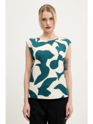 λευκή μπλούζα abercrombie & fitch γυναικείο, χρώμα: μπεζ, ki140-5080 κύριο υλικό: 55% λινό, 45% βισκ