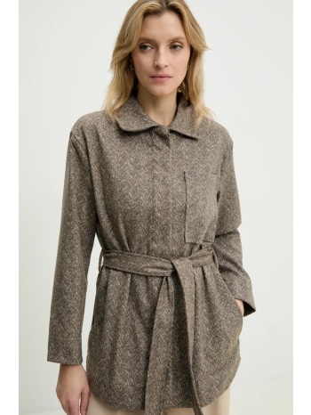 μπουφάν answear lab χρώμα καφέ 82% πολυεστέρας, 15%