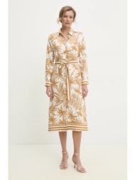 φόρεμα answear lab χρώμα: μπεζ 80% βισκόζη, 20% πολυαμίδιο