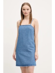 βαμβακερό φόρεμα hugo blue χρώμα: μπλε, 50540560 100% βαμβάκι