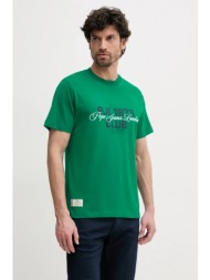 βαμβακερό μπλουζάκι pepe jeans talbot ανδρικό, χρώμα: πράσινο, pm509791 100% βαμβάκι