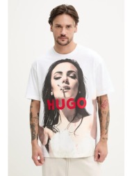 βαμβακερό μπλουζάκι hugo ανδρικό, χρώμα: άσπρο, 50535314 100% βαμβάκι