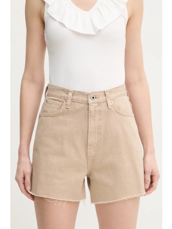 τζιν σορτς pepe jeans a-line short uhw rachel χρώμα μπεζ