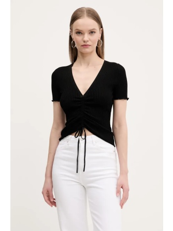 πουλόβερ hugo χρώμα μαύρο, 50538231 80% βισκόζη, 20%