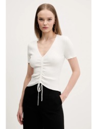 πουλόβερ hugo χρώμα: μπεζ, 50538231 80% βισκόζη, 20% πολυαμίδιο