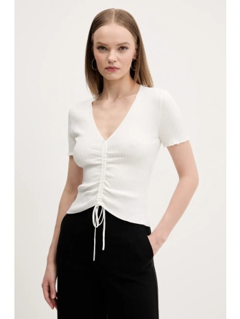 πουλόβερ hugo χρώμα μπεζ, 50538231 80% βισκόζη, 20%