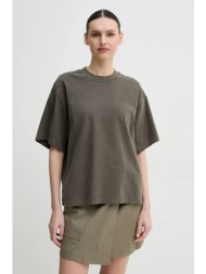 βαμβακερό μπλουζάκι won hundred χρώμα: καφέ, 3612-12071 100% οργανικό βαμβάκι