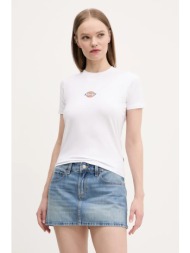 μπλουζάκι dickies χρώμα: άσπρο, dk0a4zao0wh1 95% βαμβάκι, 5% ελαστάν