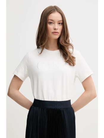 βαμβακερό μπλουζάκι gant γυναικείο, χρώμα άσπρο, 4200502