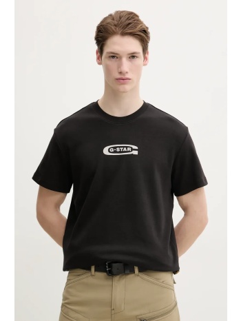 βαμβακερό μπλουζάκι g-star raw ανδρικό, χρώμα μαύρο