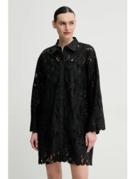 βαμβακερό φόρεμα isabelle blanche χρώμα: μαύρο, is25ss-a170-t020 100% βαμβάκι