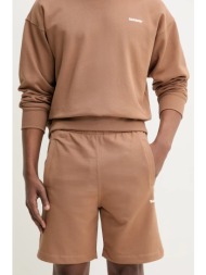 βαμβακερό σορτσάκι barrow χρώμα: καφέ, s5bwuabe082 100% βαμβάκι