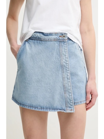 τζιν φούστα pepe jeans regular skort hw χρώμα μπλε