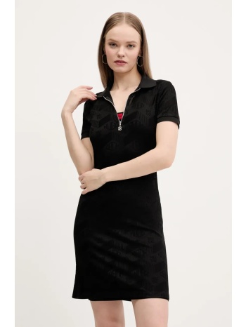 φόρεμα hugo χρώμα μαύρο, 50537774 80% βισκόζη, 20%