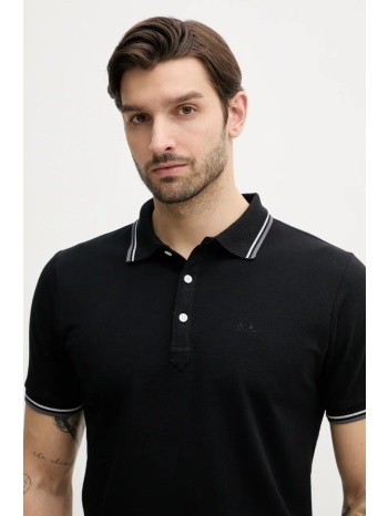 βαμβακερό μπλουζάκι πόλο lindbergh ανδρικό, χρώμα μαύρο