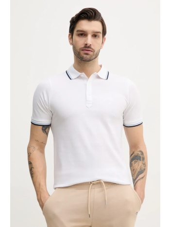 βαμβακερό μπλουζάκι πόλο lindbergh ανδρικό, χρώμα άσπρο