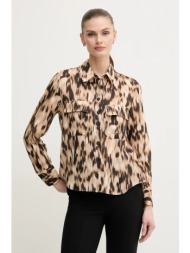 βαμβακερό πουκάμισο pedro del hierro χρώμα: μπεζ, 6639072 100% βαμβάκι