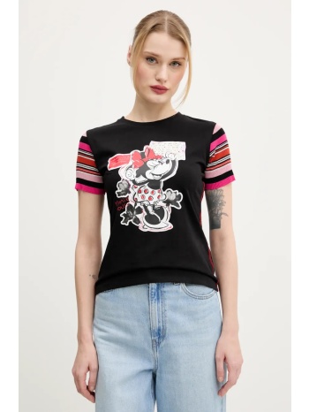 μπλουζάκι desigual minnie χρώμα μαύρο, 25swtk39 48%