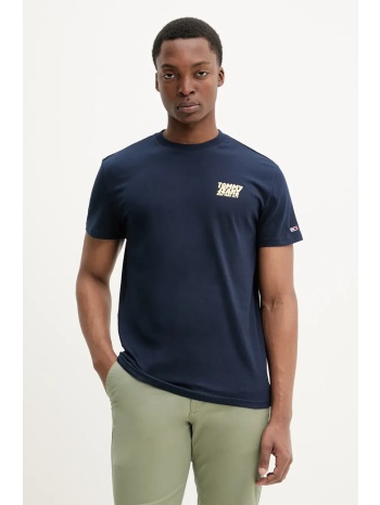 βαμβακερό μπλουζάκι tommy jeans ανδρικό, χρώμα ναυτικό