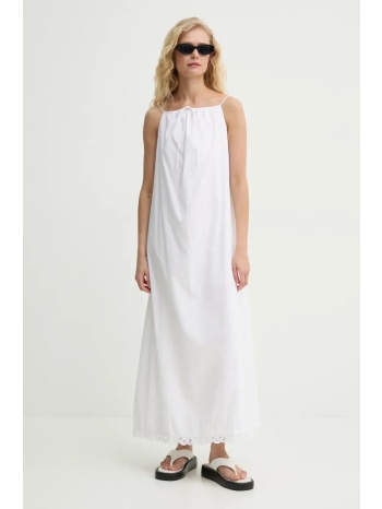 βαμβακερό φόρεμα by malene birger elizabeth χρώμα άσπρο