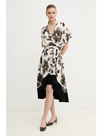 φόρεμα dkny χρώμα μπεζ, dd4k6963 κύριο υλικό 100%