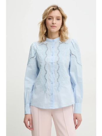 βαμβακερό πουκάμισο answear lab χρώμα μπλε 100% βαμβάκι