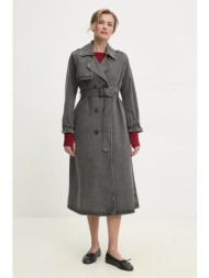 τζιν παλτό answear lab γυναικεία, χρώμα: γκρι 100% βαμβάκι