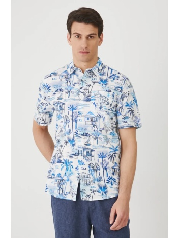 βαμβακερό πουκάμισο medicine ανδρικό, χρώμα μπλε 100%