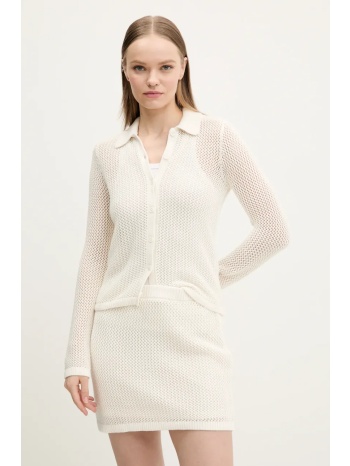 βαμβακερή ζακέτα abercrombie & fitch χρώμα μπεζ