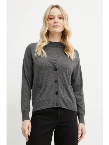 μάλλινη ζακέτα weekend max mara χρώμα γκρι, 2515381011600
