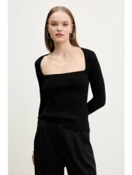 πουλόβερ abercrombie & fitch χρώμα: μαύρο, ki150-5176 83% βισκόζη, 17% νάιλον