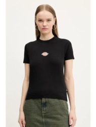 μπλουζάκι dickies χρώμα: μαύρο, dk0a4zaoblk1 95% βαμβάκι, 5% ελαστάν