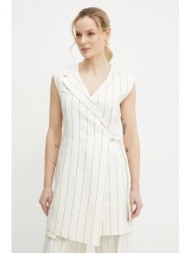 λινό φόρεμα boss χρώμα: μπεζ, 50537459 κύριο υλικό: 66% λινό, 31% βισκόζη, 2% ελαστάν, 1% πολυεστέρα