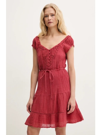 φόρεμα guess gauze χρώμα κόκκινο, w5gk0a we340 κύριο